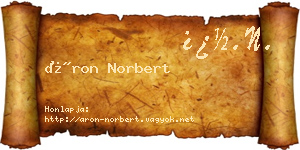 Áron Norbert névjegykártya
