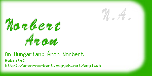 norbert aron business card